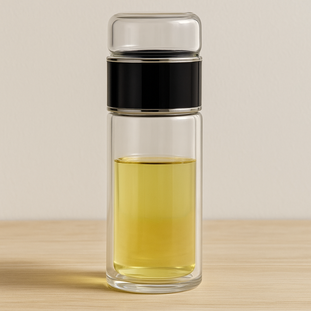 Obsidian Black Double-Wall Glass Bottle – Tea & Infused Water