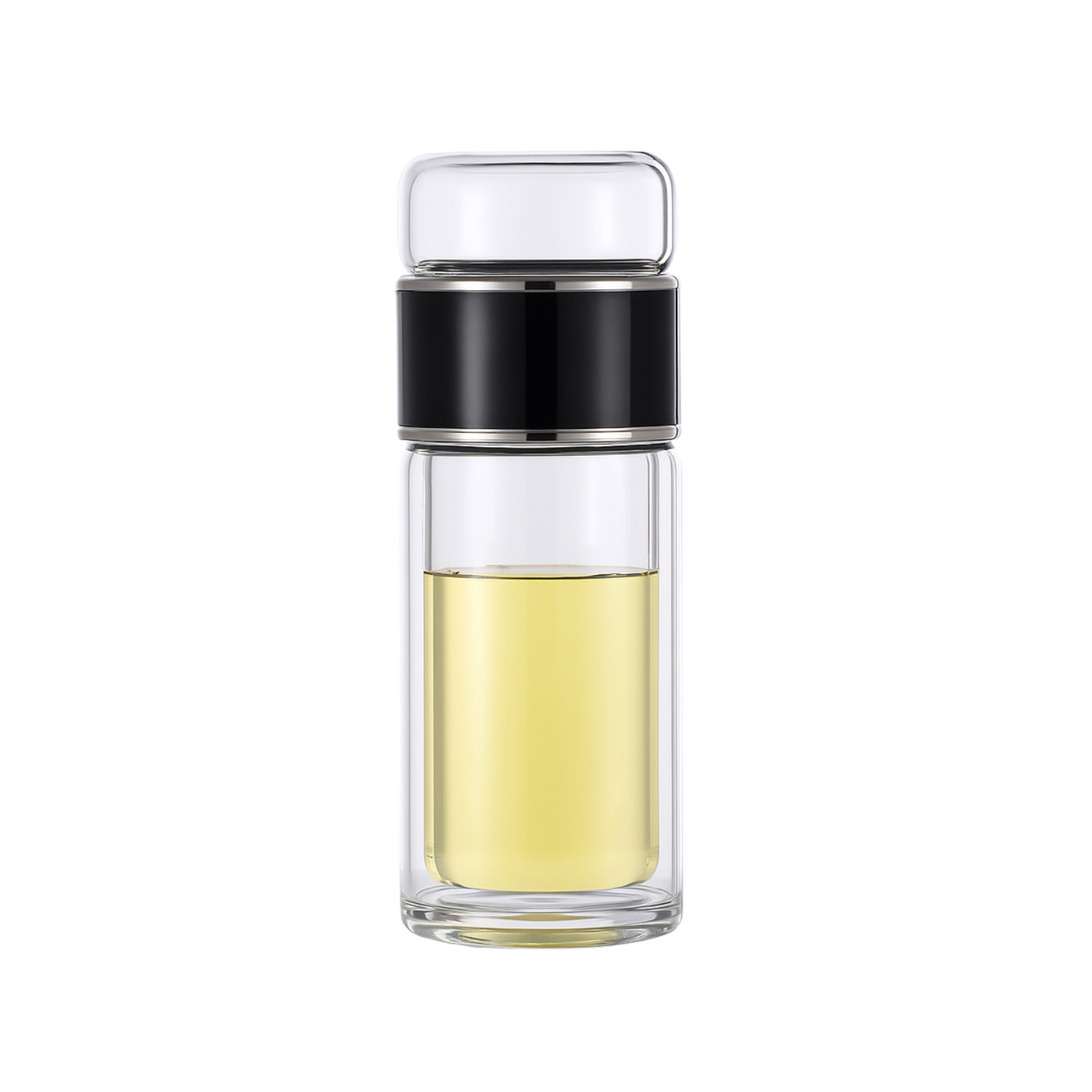 Obsidian Black Double-Wall Glass Bottle – Tea & Infused Water