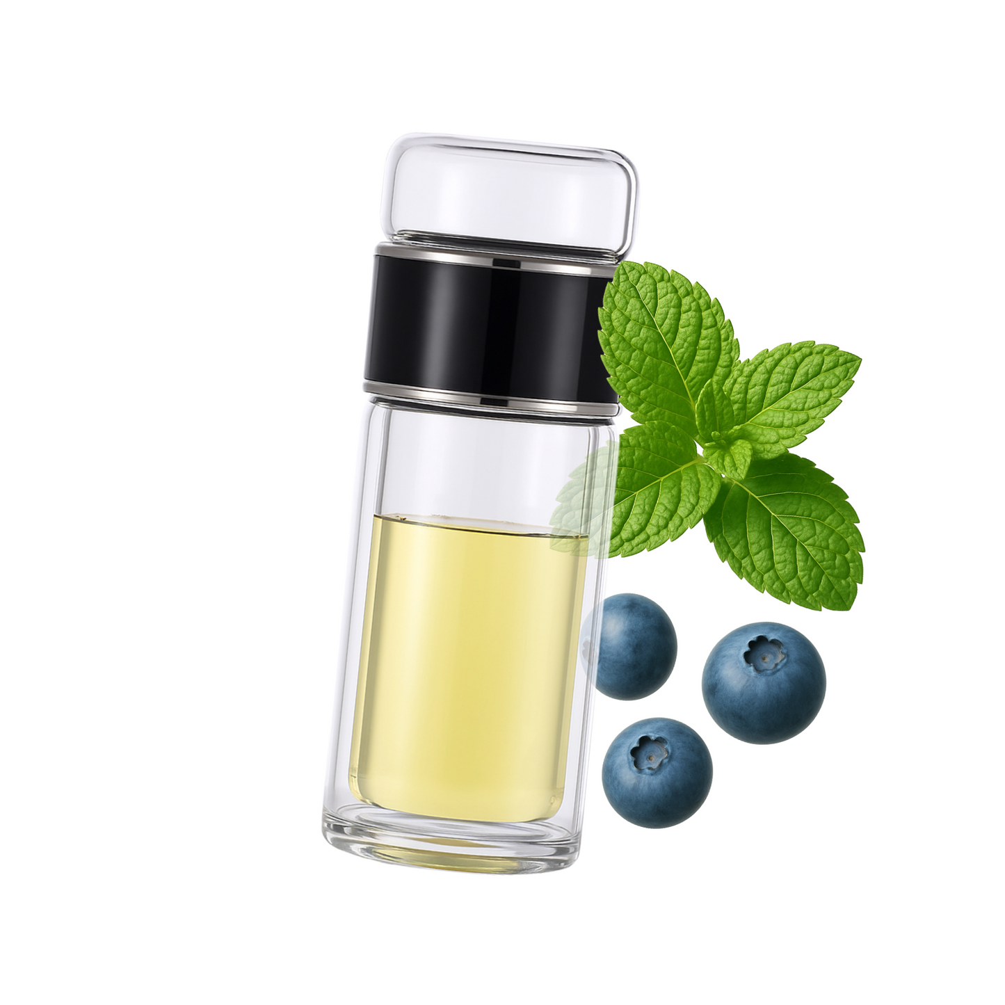 Obsidian Black Double-Wall Glass Bottle – Tea & Infused Water